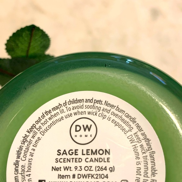 DW HOME CANDLE SAGE LEMON RICHLY SCENTED NEW 1 WICK 9.3oz - Picture 6 of 6